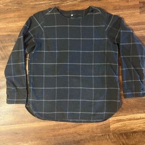 Muji Women’s Double-Brushed Flannel Long Sleeve Blouse, Grey, Large